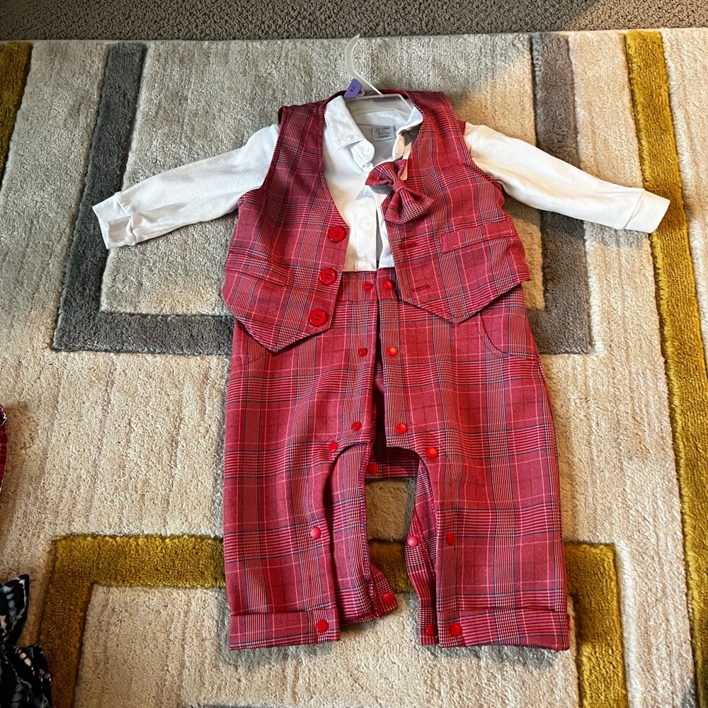 12-18m plaid outfit